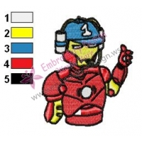 Iron Man Helmet Embroidery Design